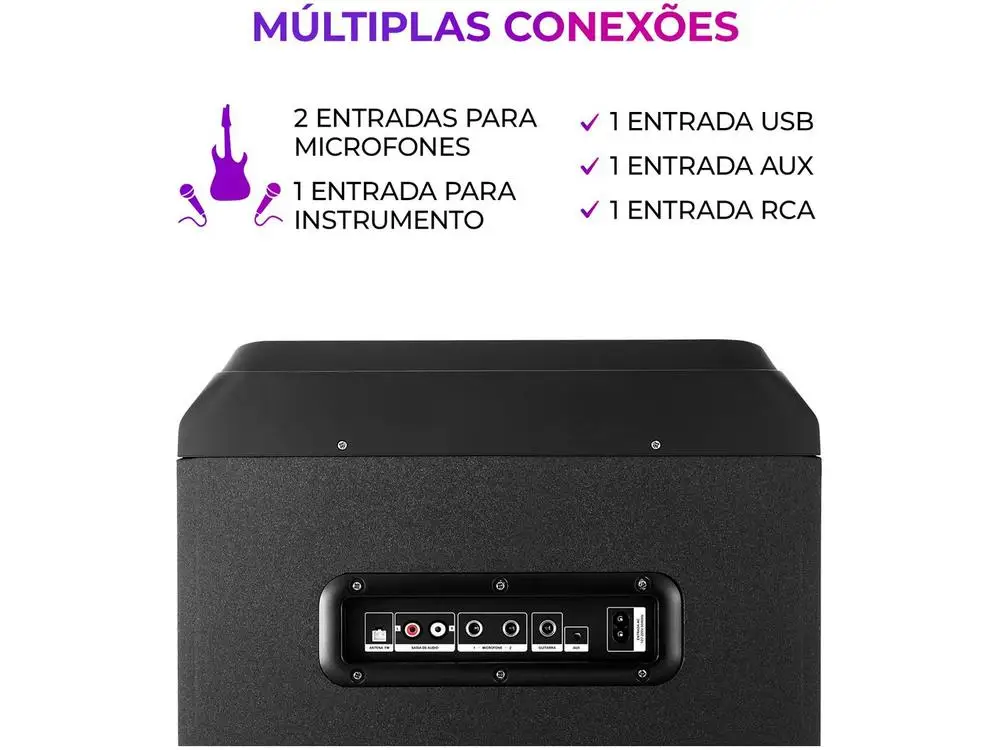 Aiwa AWS-T2W-02 Bluetooth 2300W RMS Amplified-Bivolt Tower Sound Box - Image 6