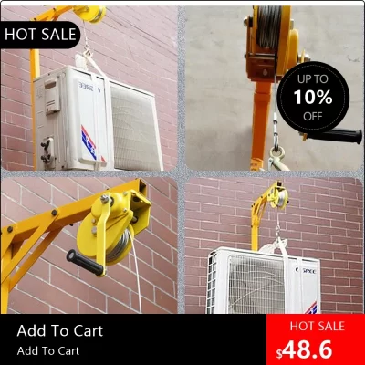 Guindaste de elevação manual 08170 1200 lb, guincho de travamento automático de aço inoxidável para ar condicionado, instalação externa