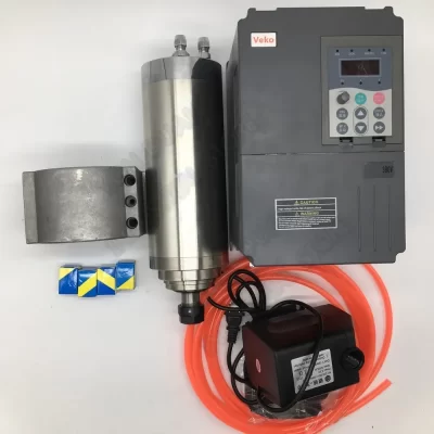 380v 3kw 4hp 24000rpm er20 1-13mm motor de eixo ac refrigerado a água e bomba vfd 4kw 100mm kit braçadeira para roteador cnc gravura madeira