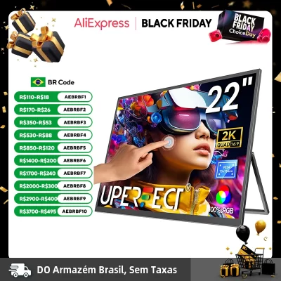UPERFECT UMax 22 Touch/No Touch Computer Display 22" Monitor 2K 1440P 100% sRGB IPS Screen w/ Stand For Laptop PC Mac Phone Game