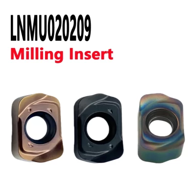 10 peças lnmu020209 cnc fresa de alimentação rápida dupla face quatro cantos inserções de fresagem de pequeno diâmetro