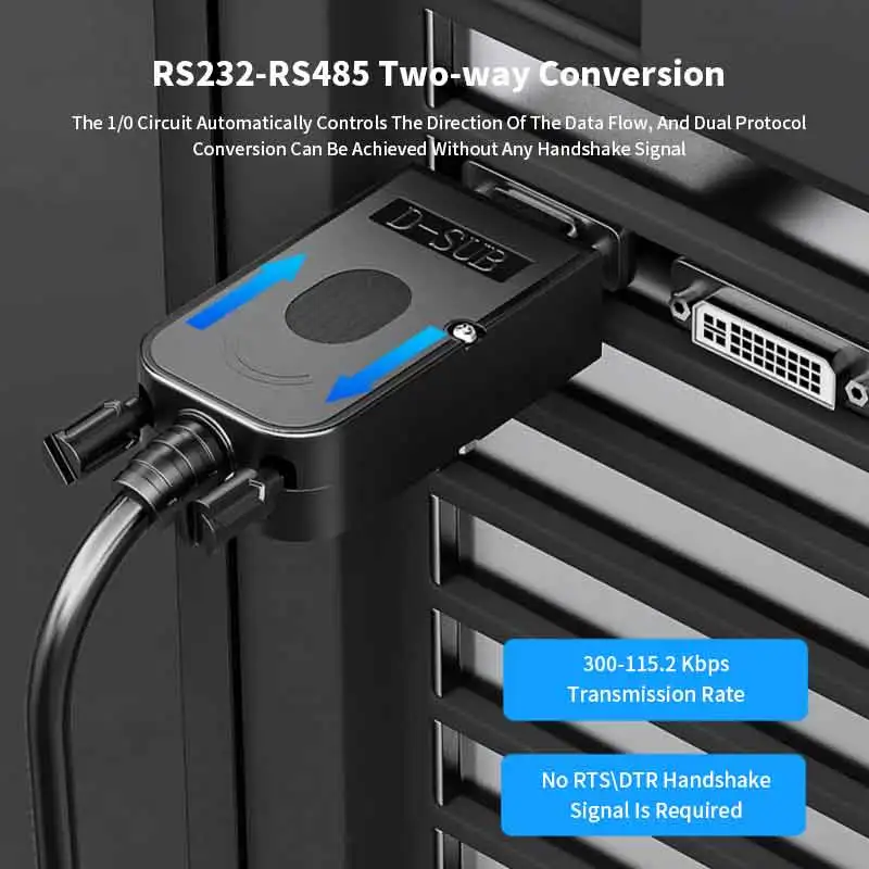 Nenhum fonte de alimentação rs485 para rs232 módulo de protocolo de porta serial conector bidirecional 232 a 485 db9 9in sem módulo de comunicação de soldagem - Image 4