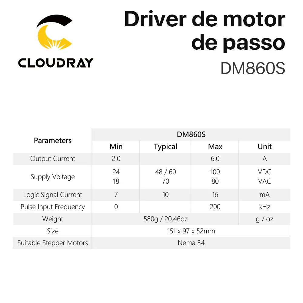 Dm860s stepper motor driver 24-100vdc 18-80vac para nema 34 stepping controlador do motor cnc máquina de gravura - Image 5