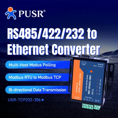 Pusr Rs232 Rs485 Rs422 para servidor de dispositivo serial Ethernet conversor serial Tcp Ip Modbus Gateway usr-tcp232-306