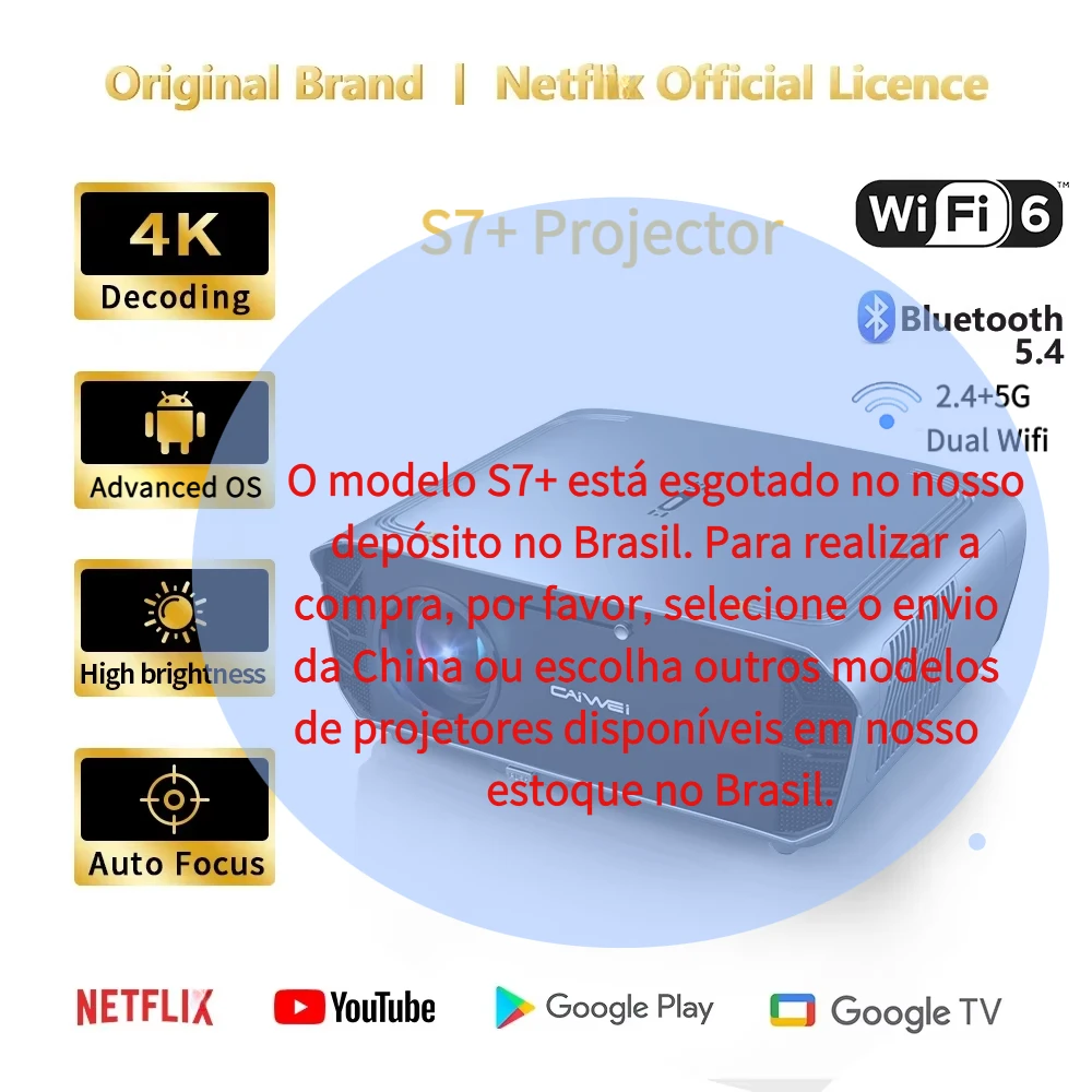 new S7+ 3500ANSI 4k UHD projector smart google tv home theater TOF projector 1080P android 2.4+5G wifi auto focus projector Hot - Image 2