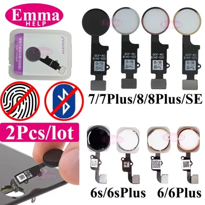 2Pcs Home Button Flex Cable Return For iPhone 7 8 6 6s Plus Universal Menu Key erboard Connector No Fingerprint no Touch ID