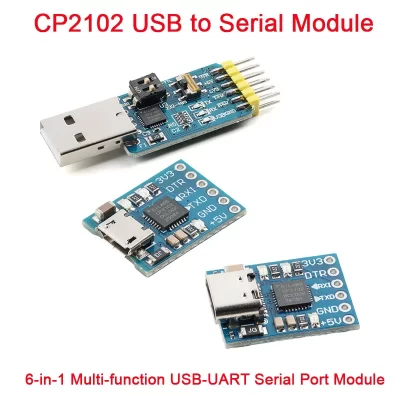 CP2102 6-em-1 USB-UART Adaptador de porta serial USB USB-TTL/RS485/232 TTL-RS232/485 232 a 485 Ferramenta de depuração serial USB para Arduino