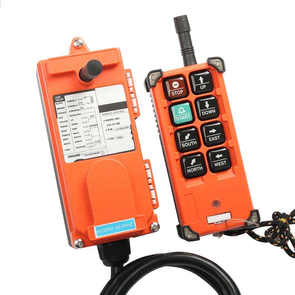 Controlador remoto industrial, controle do guindaste da grua, 1 transmissor e 1 receptor, F21-E1B, 220V, 380V, 110V, DC 12V, 24V - Image 2