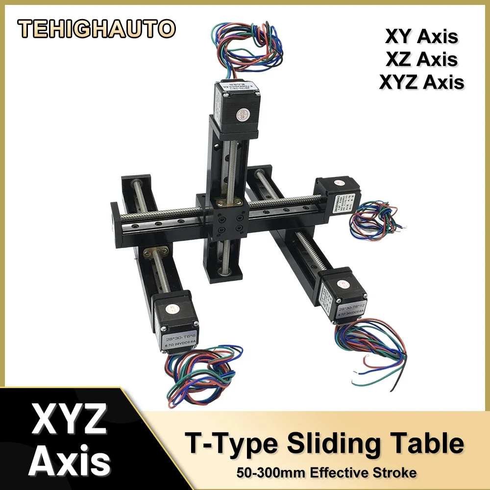 Mini mesa deslizante nema11, 28mm, parafuso de chumbo trapezoidal, kit de motor de travamento automático, eixo xy/xyz, pórtico, trilho linear, estágio guia