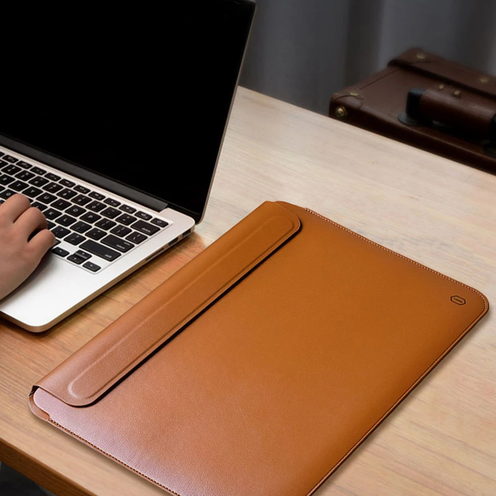 WiWU Laptop Sleeve Case for MacBook Air 13 M2 A2681 Ultra-thin Leather Notebook Case for Macbook pro 16 14 Waterproof Laptop Bag - Image 2