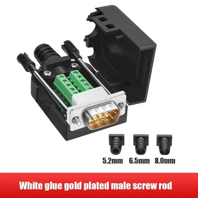 Conector Breakout sem solda, conectores de 9 pinos, 9 pinos, adaptador terminal macho e fêmea, DB9, D-SUB, RS232, RS485, RS422