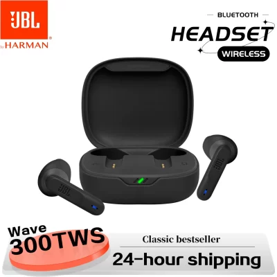 Original JBL Wave 300 TWS True Wireless Earbuds Bluetooth Earphones W300 Bass Sound Sports Earbud with Mic with Free cover