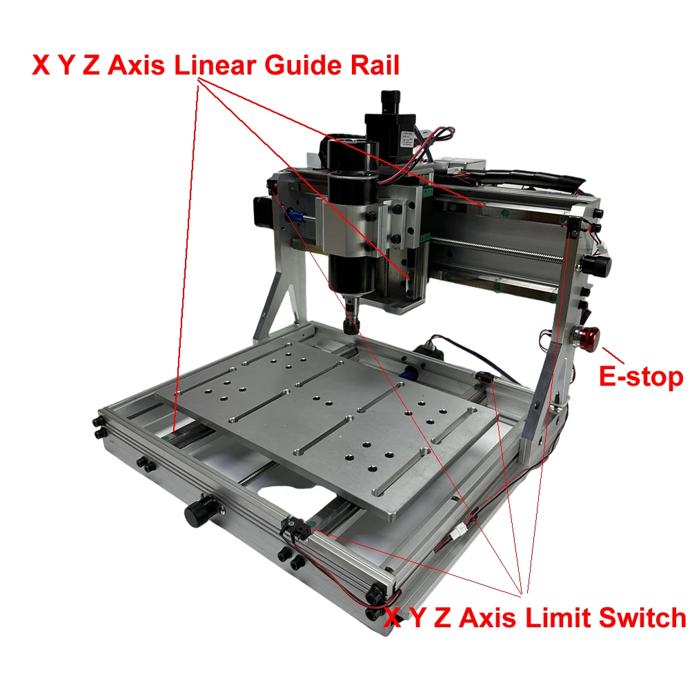 Trilho de guia linear de alumínio completo mini roteador cnc 3020 500w usb máquina de gravura cnc interruptor de limite pcb fresadora máquina de corte - Image 2
