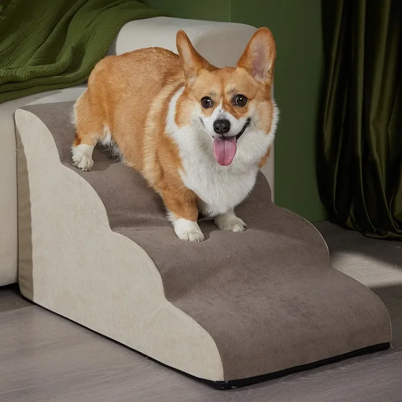 Cão 2/3 passo escada de espuma memória animais de estimação sofá escada antiderrapante removível cama do cão rampa escada petsupplies cães rampa escadas para animais de estimação