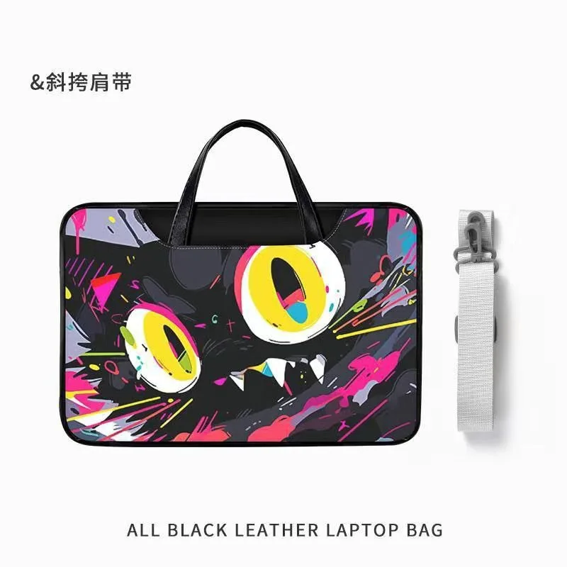 Colorful Cat Illustration Laptop Bag 11" 12" 13.3" 14" 15.6" 16" Inch Handbag Waterproof For Macbook/Huawei/Xiaomi/Lenovo/Dell