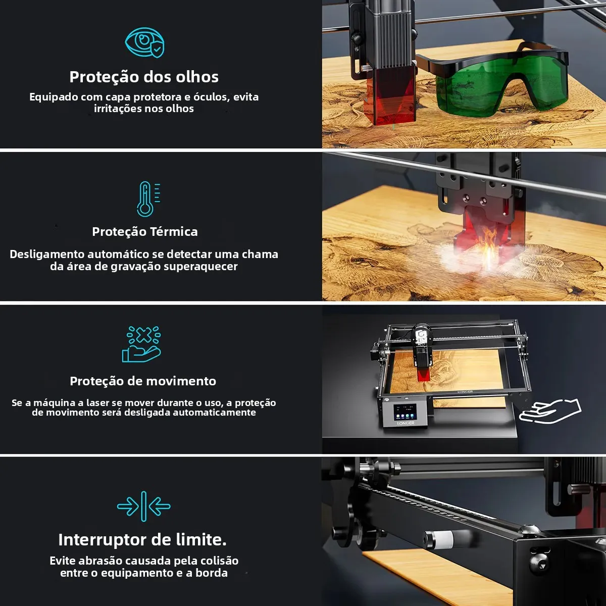 Ray5 gravador a laser cortador máquina de gravura 10w áreas de trabalho 400x400mm wifi diy halloween & presentes de natal ferramentas cnc - Image 4