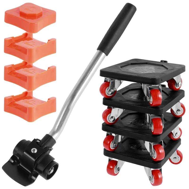 Kit de ferramentas de manuseio de rolo de elevador de móveis resistente 880LB Dispositivo deslizante de elevação de economia de trabalho para manuseio de móveis grandes