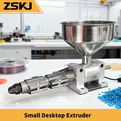 Máquina extrusora de plástico de parafuso único de mesa pequena, mini máquina de moldagem por injeção de laboratório 220v para linha de impressão 3d pp pe