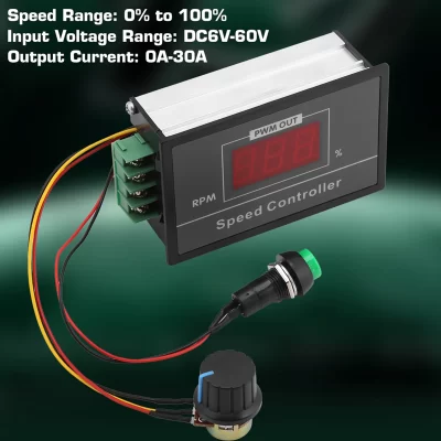 DC 6-60V 12V 24V 36V 48V 30A PWM DC Controlador de Velocidade do Motor Regulador Controlador de Velocidade do Motor com Start Stop Switch