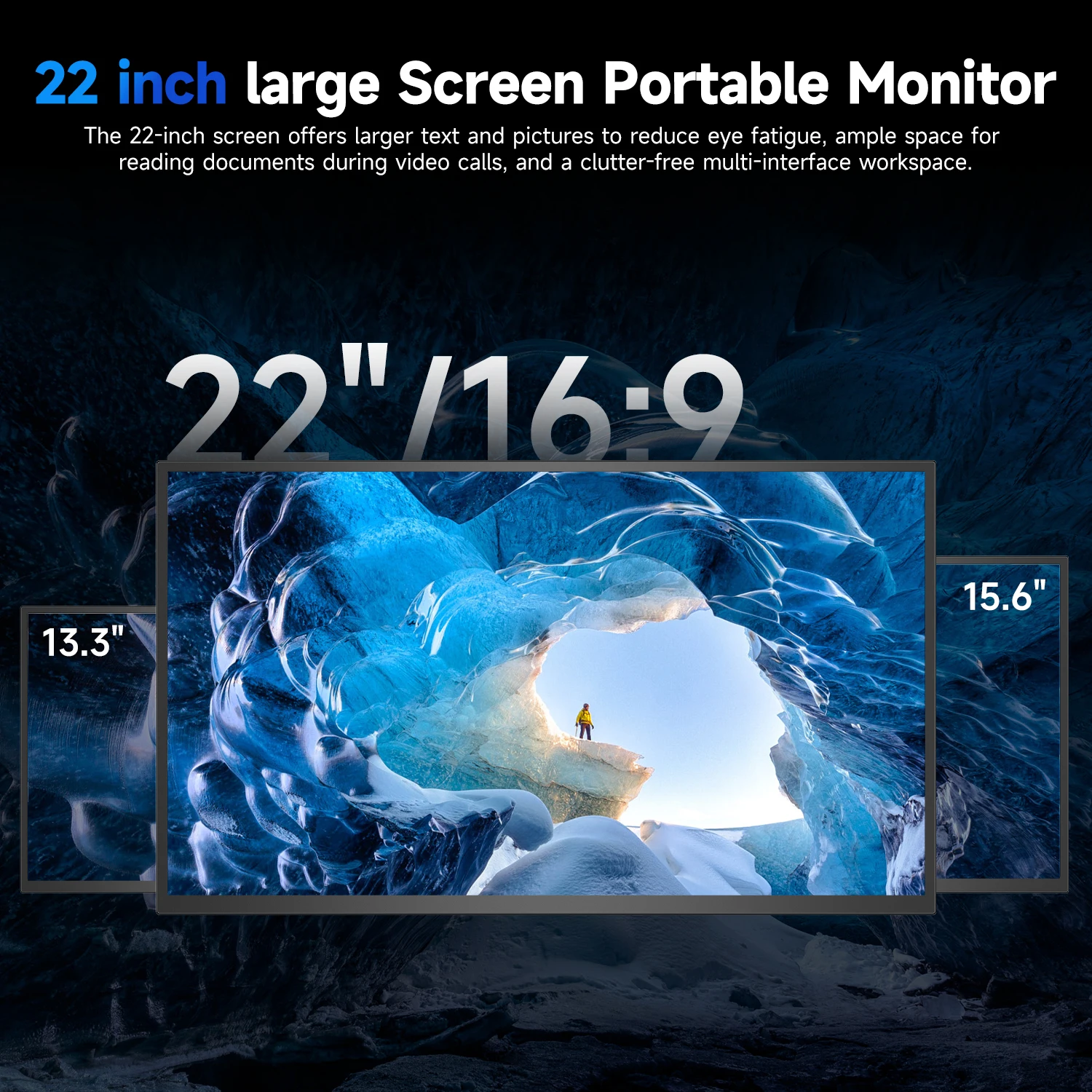 UPERFECT UMax 22 Touch/No Touch Computer Display 22" Monitor 2K 1440P 100% sRGB IPS Screen w/ Stand For Laptop PC Mac Phone Game - Image 4