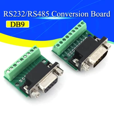 1/5/10 pces javino db9 macho fêmea adaptador sinais módulo terminal rs232 rs485 serial para terminal 9 pinos 9 furos conector