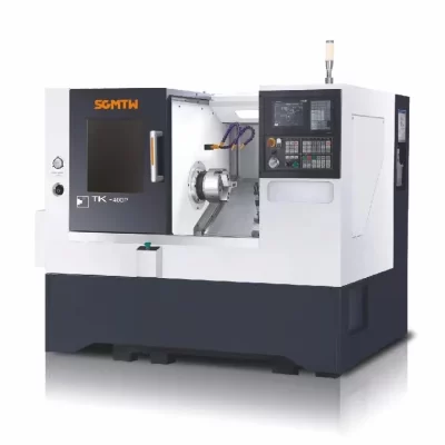 Torno CNC Automático CK4050D Tecnologia de Torre Inclinada para Máxima Produtividade