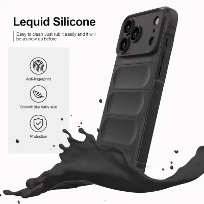 Luxury AirBag Armor Phone Case For iPhone 16 15 14 13 12 17 Pro Max 14 15 16 Plus 16E SE2 SE3 Silicone Protective Cover ﻿
