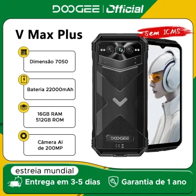 Global Version DOOGEE V Max Plus 5G Rugged Phone 6.58" 36GB(16+20) 512GB 200MP AI Camera 22000mAh Lighting Effect NFC 5G Phone