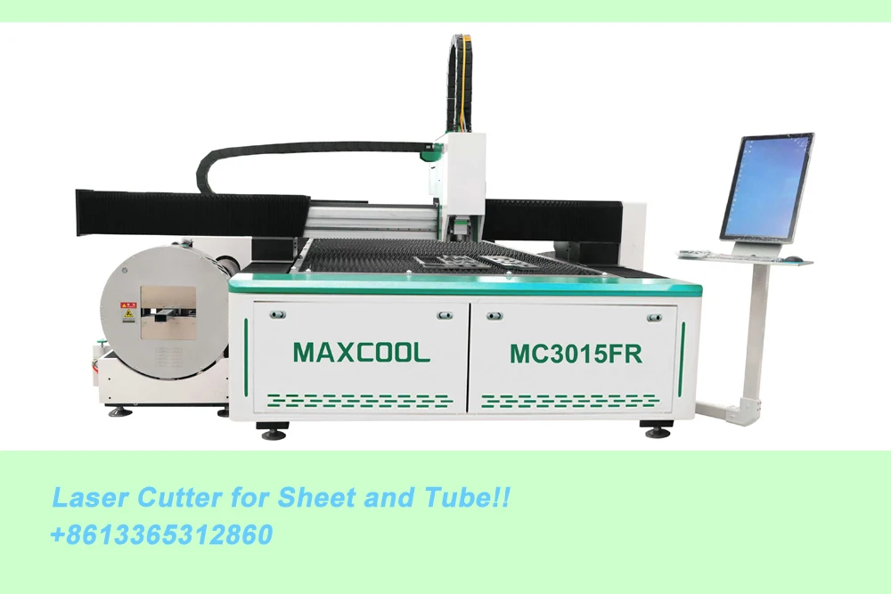 Maxcool 1500w 2kw 3kw máquina de corte de fibra cnc cortador a laser de metal adicionado máquinas de dispositivo rotativo para tubos de chapa de aço - Image 6