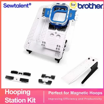 Sewtalent magnético poderoso aro quadro starter kit placa de estação de argola para brother prs100 pr1x pr680w pr655 máquinas de bordar