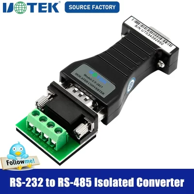 Uotek industrial rs232 para rs485 adaptador conversor rs 232 db9 conector RS-485 a RS-232 isolado meio frente e verso anti-impulso UT-2017