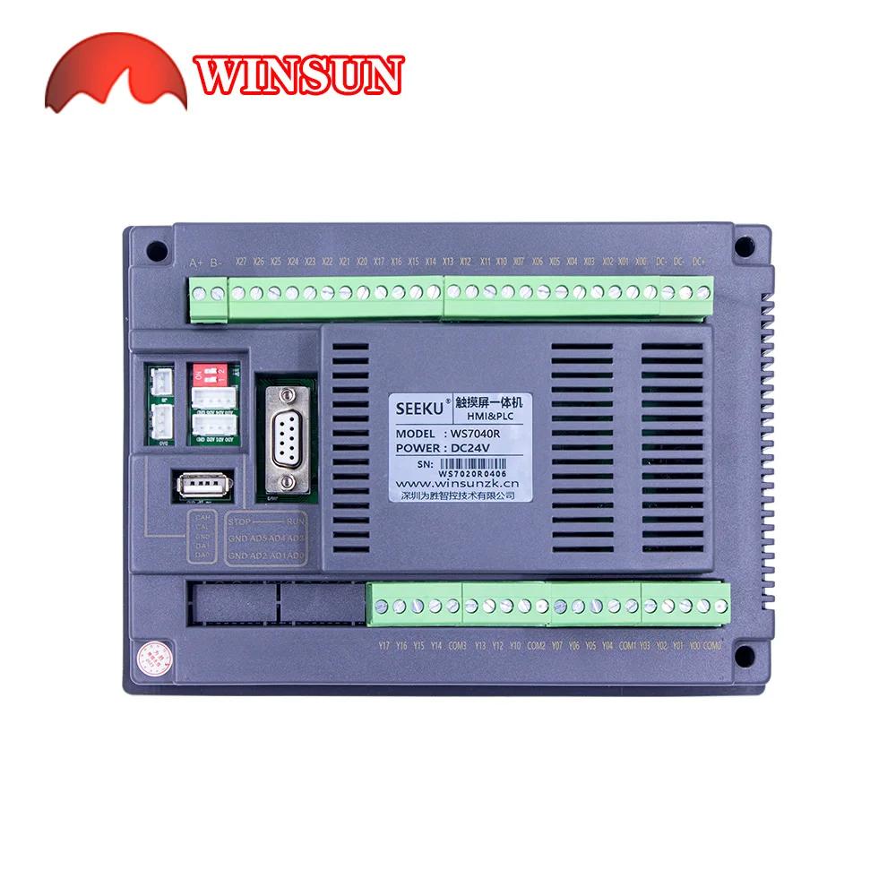Tela de toque tudo em um HMI PLC de 7 polegadas com painel integrado PLC 0-10V 4-20MA relé MODBUS analógico e saída de transistor - Image 4