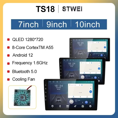 1DIN android13 QLED 2K Screen Car Radio 7/9/10inch Universal Host Players Topway T5 T100 TS18 TS10 For lada hyundai Suzuki Ford
