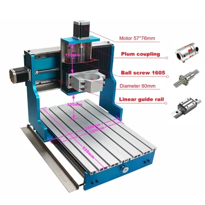 Quadro cnc 3040 máquina cnc kit completo trilhos lineares atualizado 5 eixos 4 eixos gravador guia linear com eixo inversor