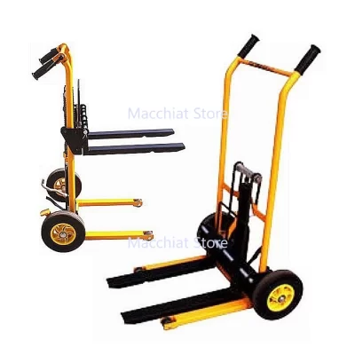 Plataformas de elevação garfo de caminhão tigre levantamento dobrável carrinho plano manuseio de carga empilhadeira vagões planos, trilha plana
