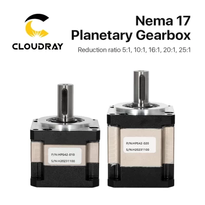 Cloudray-Nema17 Planetary Gearbox, Motor Speed Reducer, Gearbox com Relação 5:1, 10:1, 16:1, 20:1, 5mm Entrada para Open Close Loop Motor
