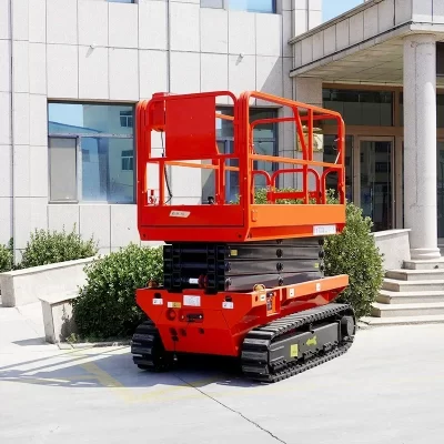 Plataforma de elevação de tesoura automotor de 8m, trava de segurança automática, equipamento de construção industrial, manual gratuito para venda