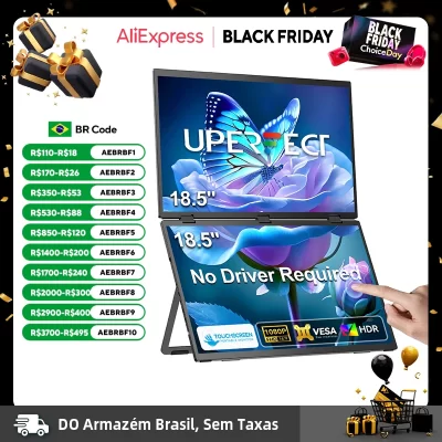 UStation Δ / Delta Plus Stacked Monitor Touchscreen Laptop Dual Screen Folding 18.5" W/ USB C Mini HDMI For PC Mac Phone Display
