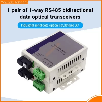 Conversor De Mídia De Fibra Óptica, Transceptor De Fibra, SC Bidirecional, 485 Bidirecional Dados, Equipamento De Comunicação RS485, 1 Par