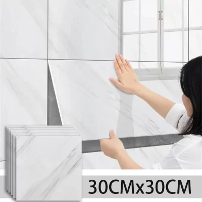 Adesivos de parede de mármore 30x30cm, à prova d'água e umidade, para cozinha, banheiro, sala de estar, decoração de parede autoadesiva