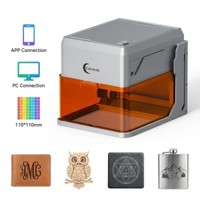 Carverall a1pro diodo e gravador a laser infravermelho 7w 12w potência tamanho compacto para diy gravura máquina de corte ferramentas com câmera