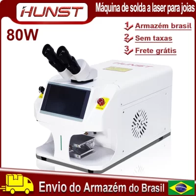 Hunst Jewelry Laser Welding Machine 80W Soldering Mini Portable Fiber Laser Welder for Gold Silver Titanium Rings Necklace Metal