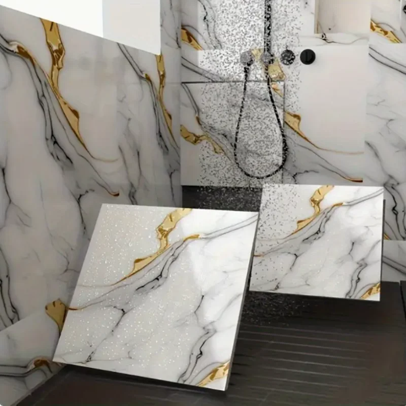 Papel de parede autoadesivo com padrão de mármore, 30x30cm, faça você mesmo, decoração de casa, material pvc, adesivo para cozinha, quarto, sala de estar, banheiro - Image 3