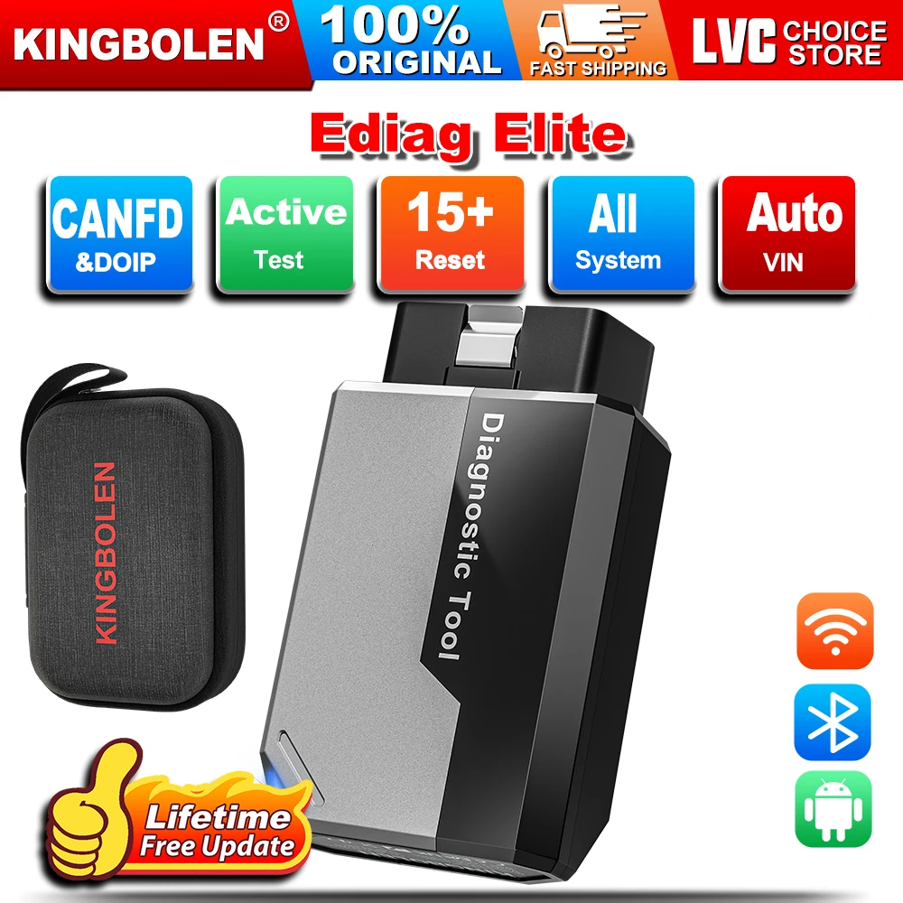 Kingbolen Ediag Elite All System Scanner bidirecional com atualização gratuita vitalícia e 15 redefinições Ferramenta de diagnóstico de carro pk Thinkdiag