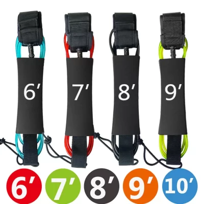 Trela de surf 6-10 pés prancha de surf perna corda prancha trela tpu inoxidável gira inflável paddle board longboard pé corda