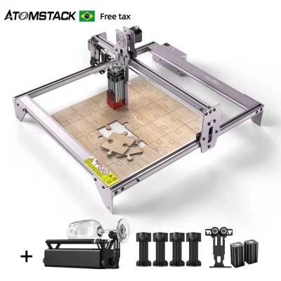 Atomstack A5 Pro 40W Laser Engraving Cutting Machine CNC Desktop DIY Fixed-Focus 410x400 Engraving Area with R3 Pro Rolle