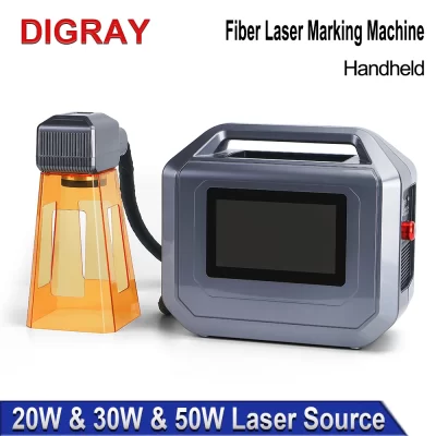 DIGRAY 20W 30W 50W Portable Handheld Fiber Laser Marking Machine with Workbench Stand for Engraving DIY Metal Gifts Product LOGO