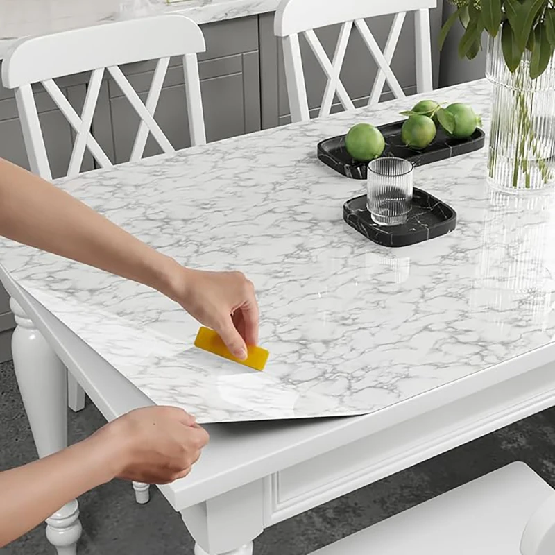 Papel de parede autoadesivo de mármore de PVC adequado para restaurante, cozinha, sala de estar, fundo de parede, adesivo à prova d'água e à prova de óleo - Image 3