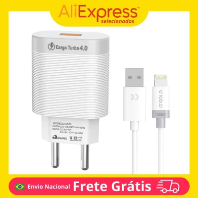 Carregador Turbo Power 30W 3.0 USB-C | Tecnologia Quick Charge | Compatível com Iphone e outros Smartphones | Inclui Cabo 1.5m