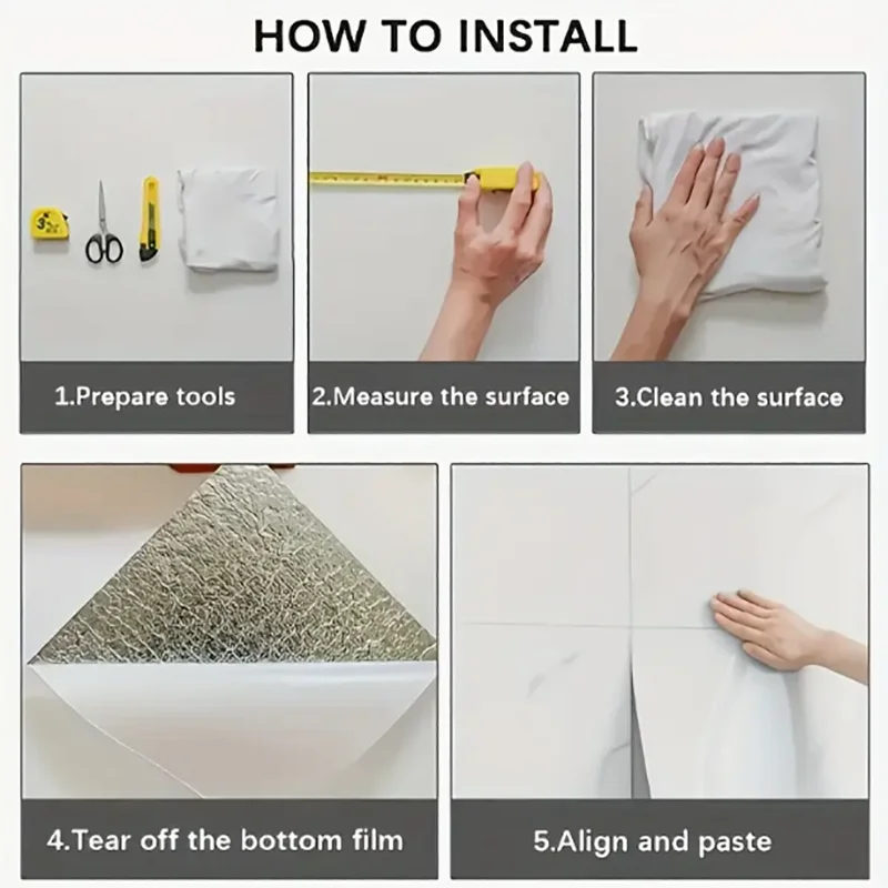 Papel de parede autoadesivo com padrão de mármore, 30x30cm, faça você mesmo, decoração de casa, material pvc, adesivo para cozinha, quarto, sala de estar, banheiro - Image 5